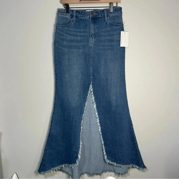 NWT Show Me your Mumu Reba Denim Maxi Skirt size 27 - Picture 5 of 16